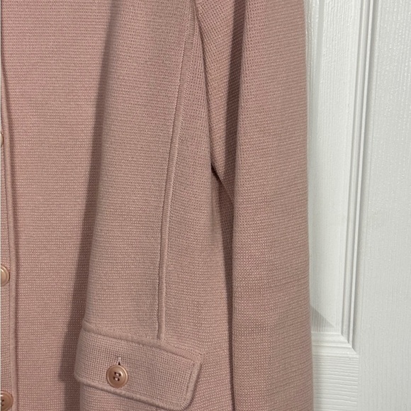 Talbots size small blush colored button up sweater, cotton/rayon, spring, layer - Picture 3 of 11